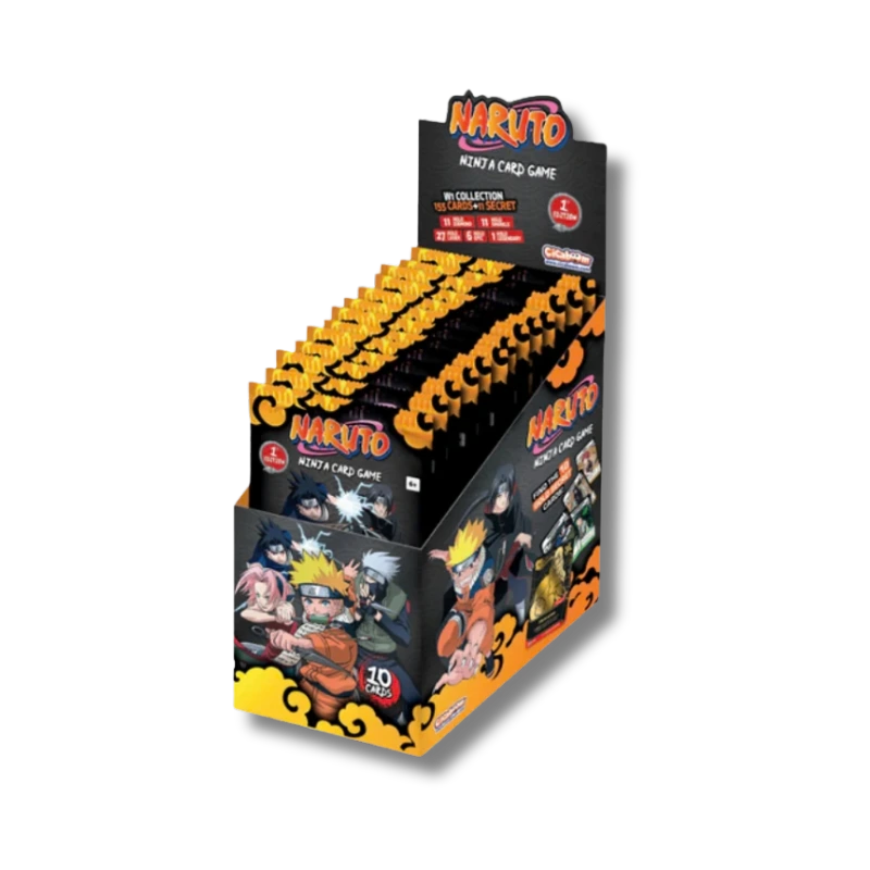 Versiegeltes Naruto Mythos TCG Konoha Shidō First Set Booster Display mit 24 englischen Boostern, offizielles Sammelkartenspiel im Naruto-Design, geeignet für Sammler und TCG-Spieler.