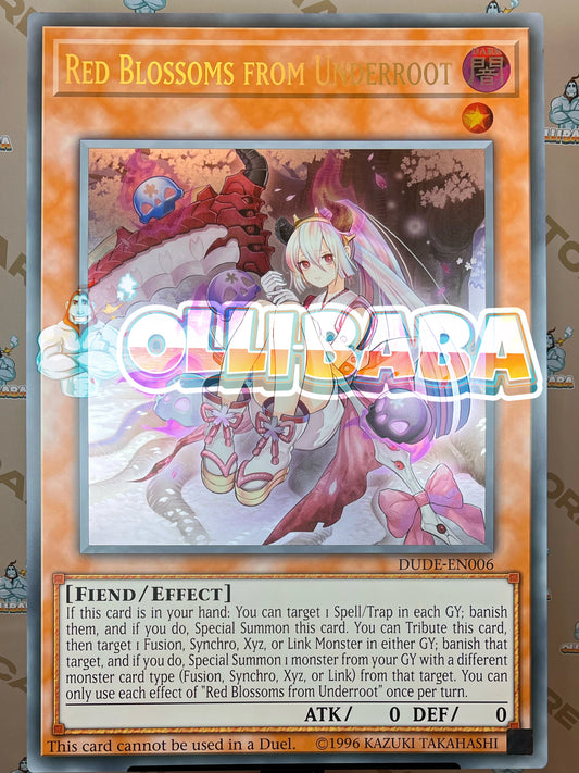 Giant Card Red Blossoms From Underroot - DUDE - EN006